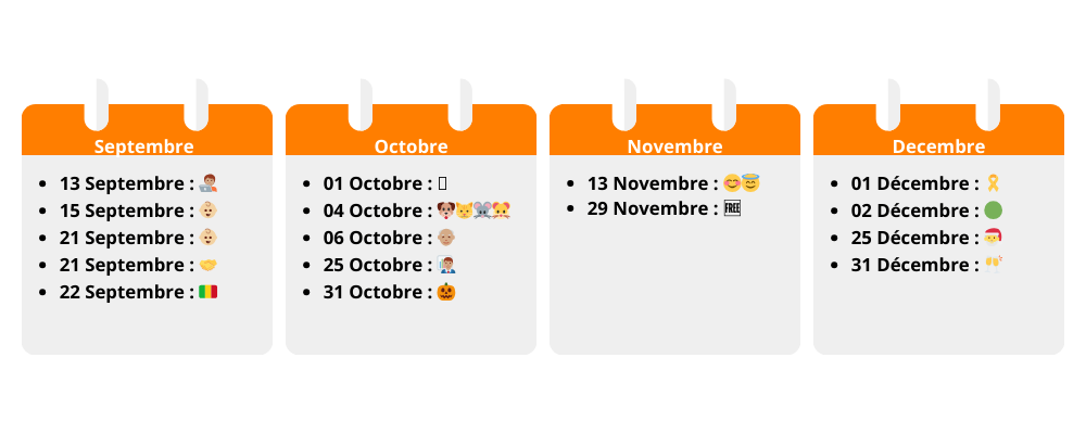 calendrier 2024 mali